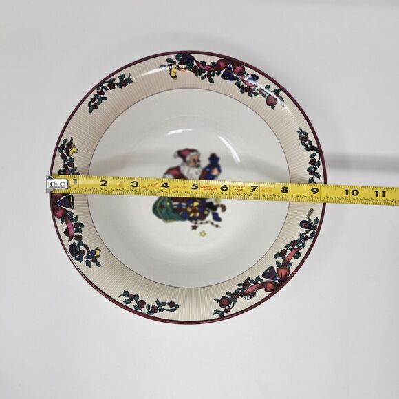 Santa Claus Serving Bow Christmas l 9.25" GEI Design Vegetable Side Holiday Vtg - Picture 5 of 6
